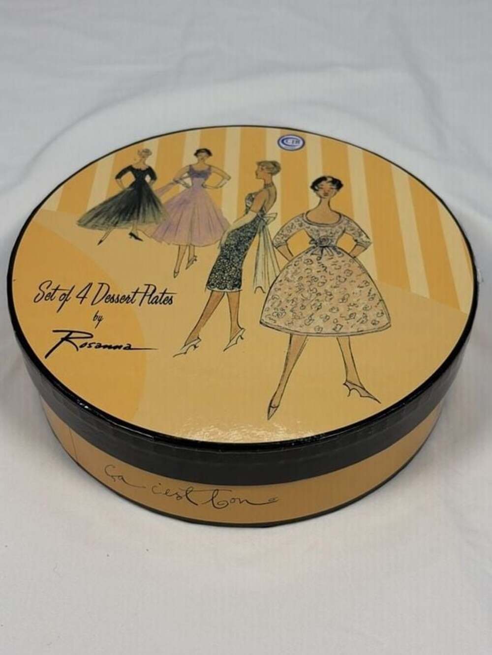 Rosanna Set of 4 Fashion Illustration 8 inch Dessert Plates